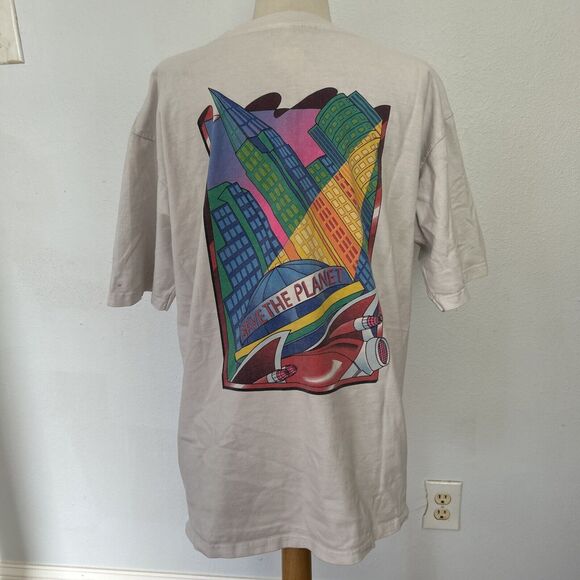 Hard Rock Cafe T-shirt Men's Large Vintage Y2K Graphic Atlanta Save the Planet - Picture 4 of 7